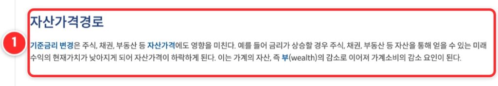 한국은행 자산가격경로 설명